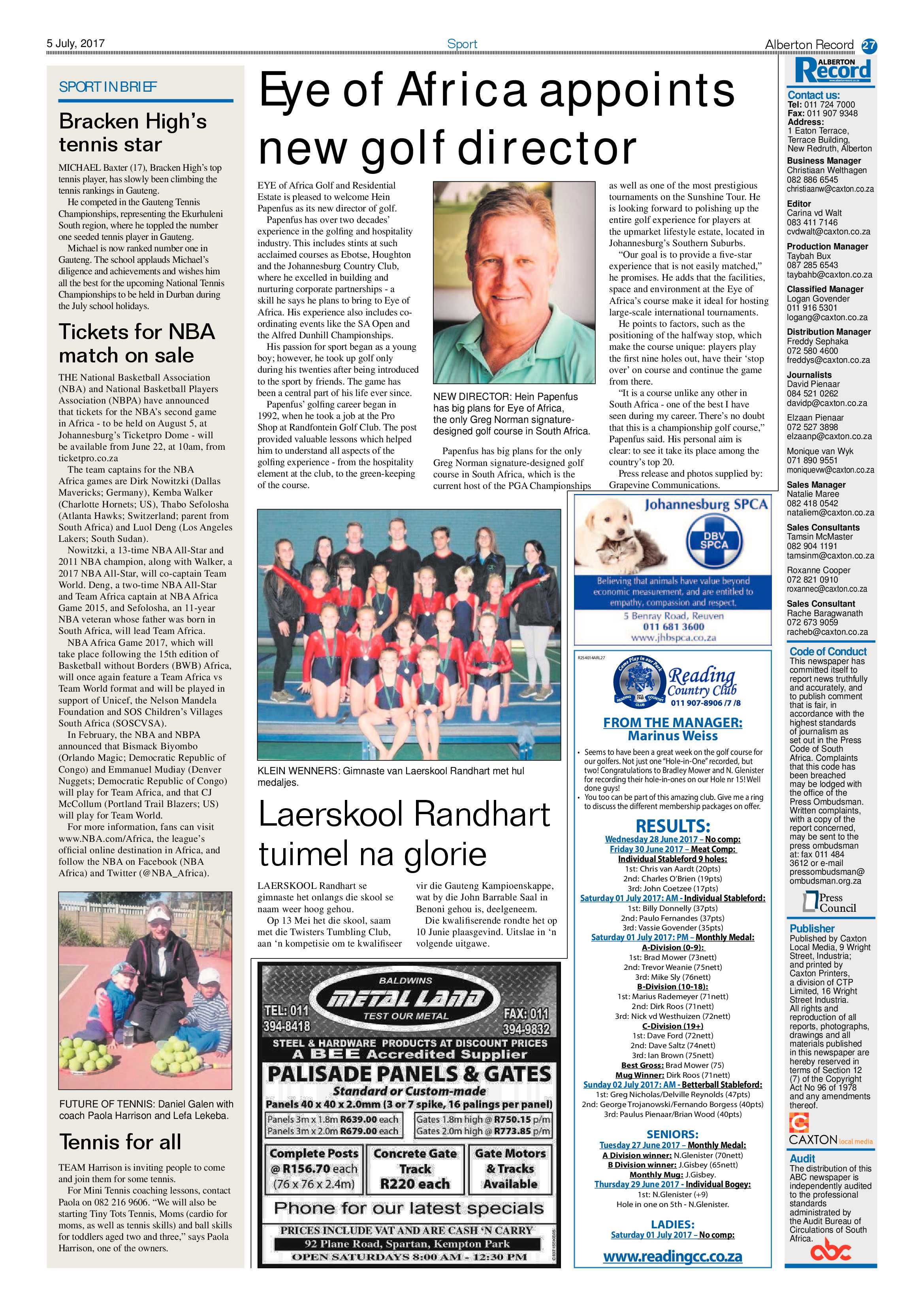 Alberton Record 4 July 2017 page 27