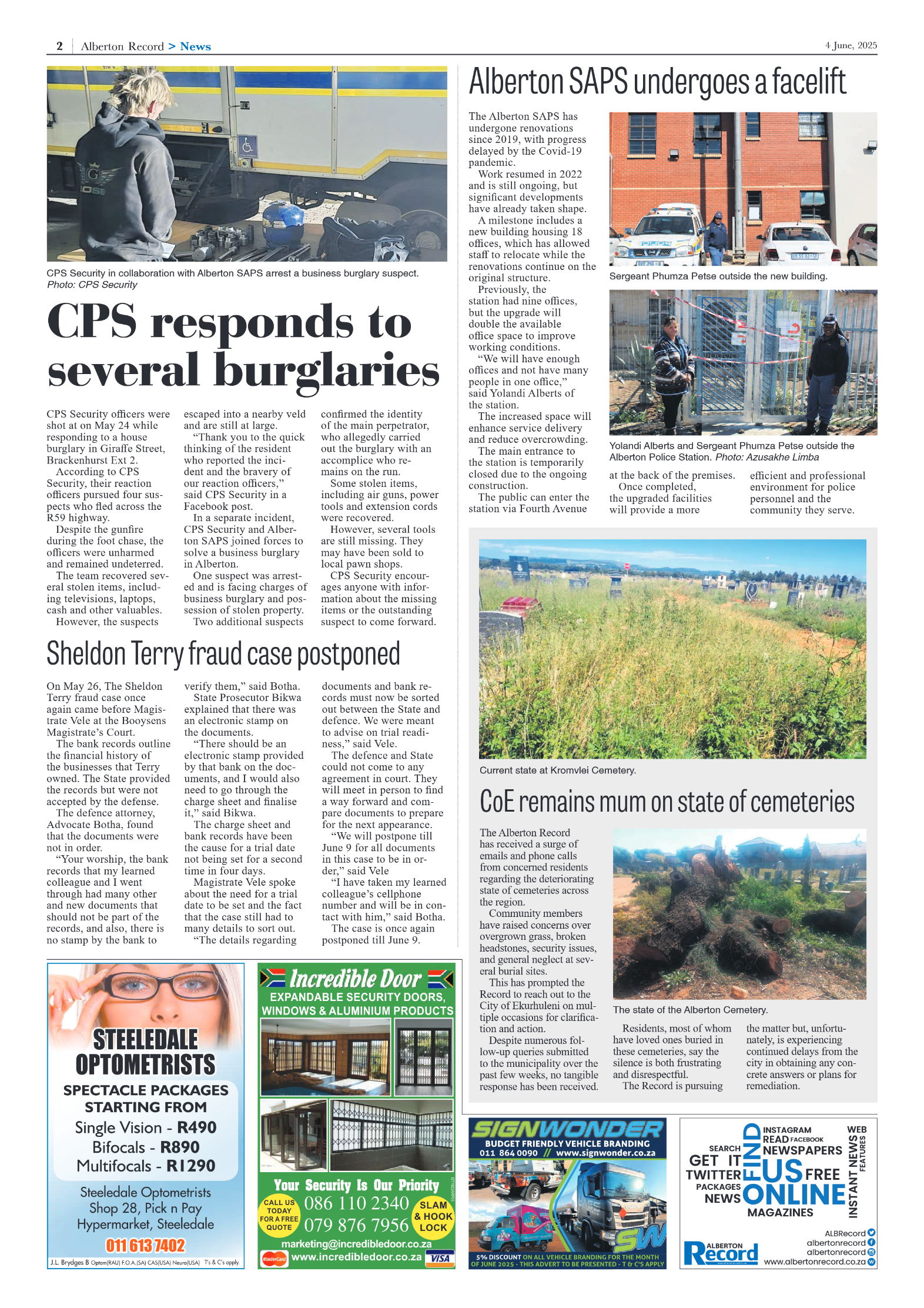 Alberton Record 4 June 2025 page 2