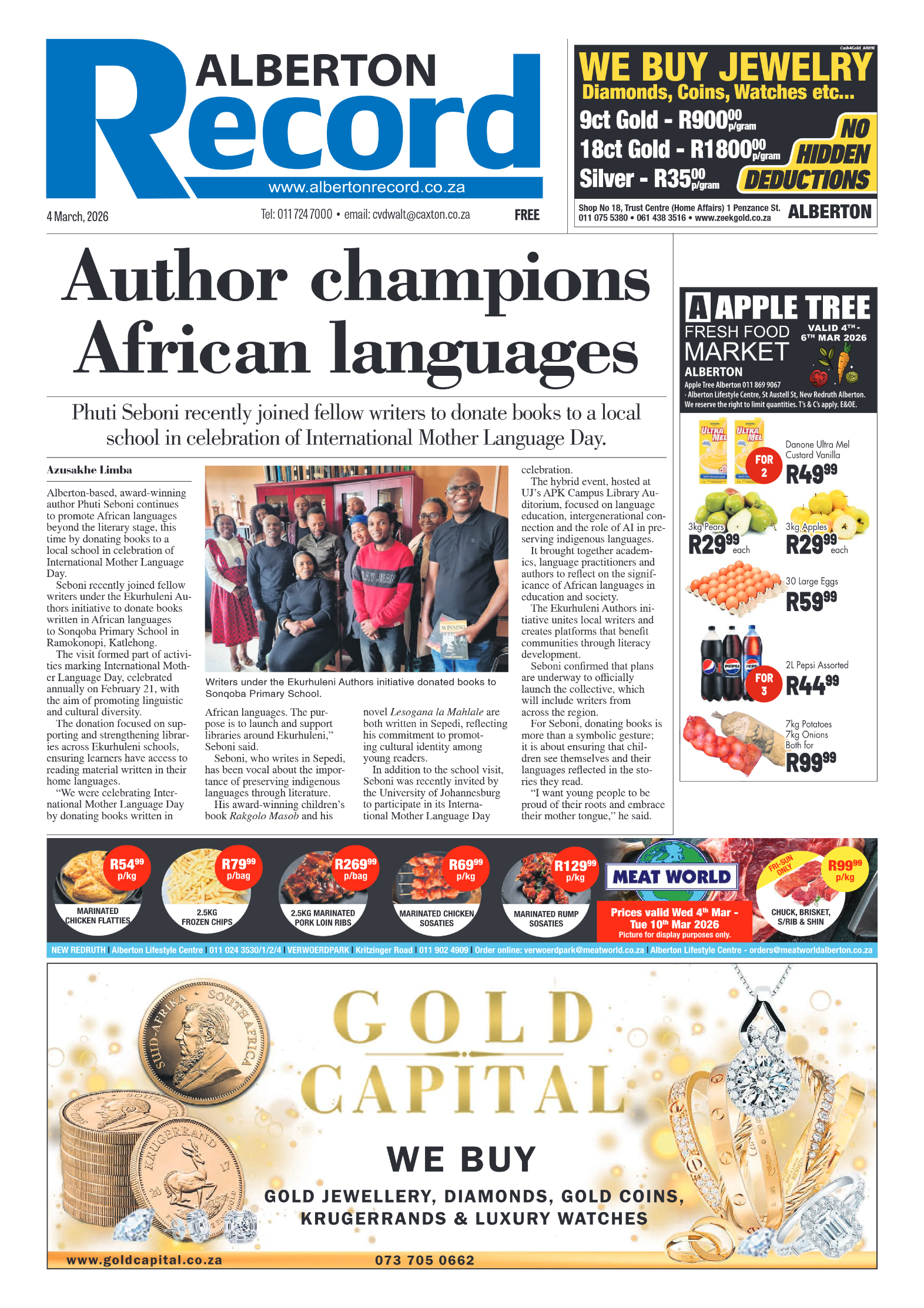 Alberton Record 4 March 2026 page 1