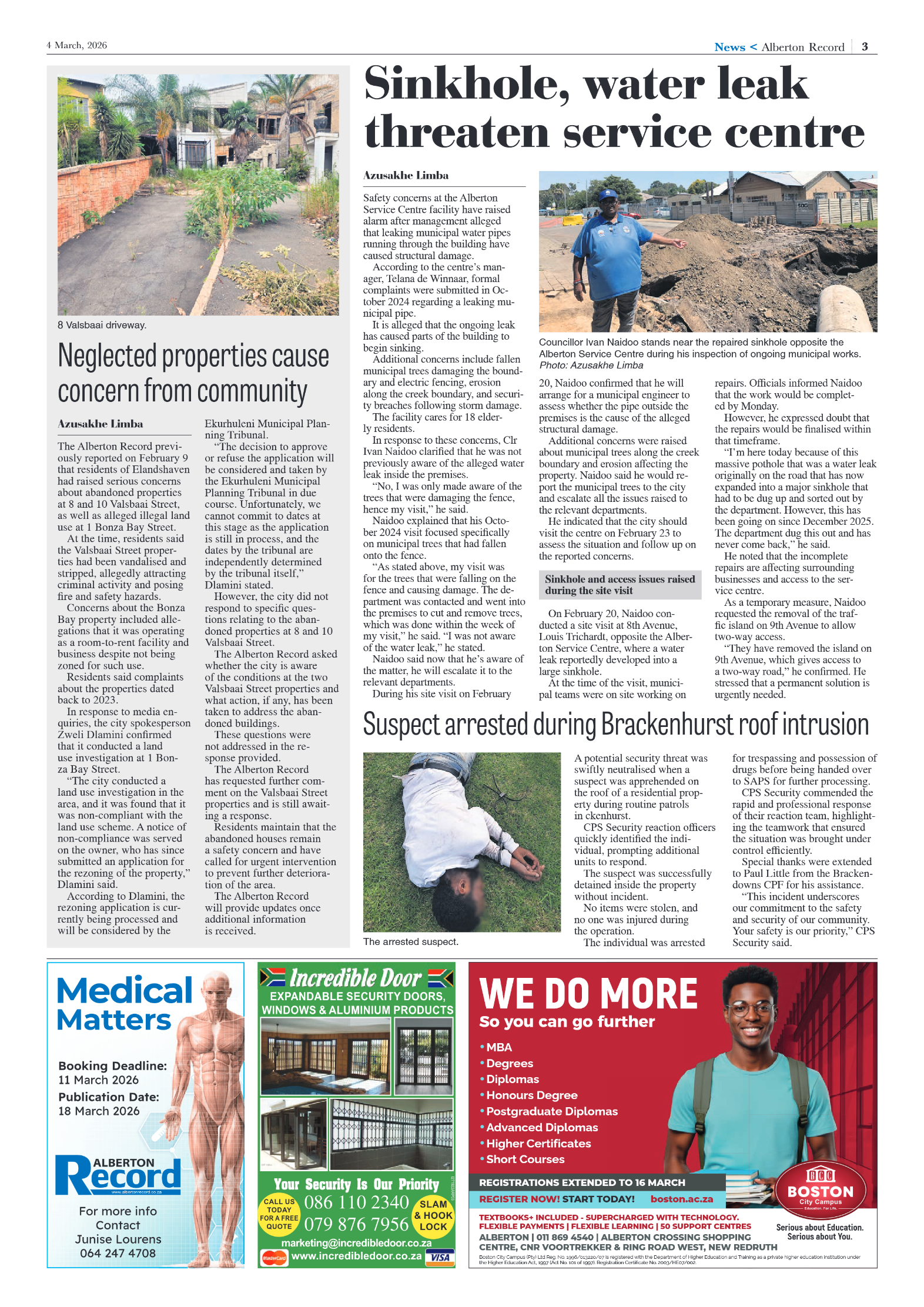 Alberton Record 4 March 2026 page 3