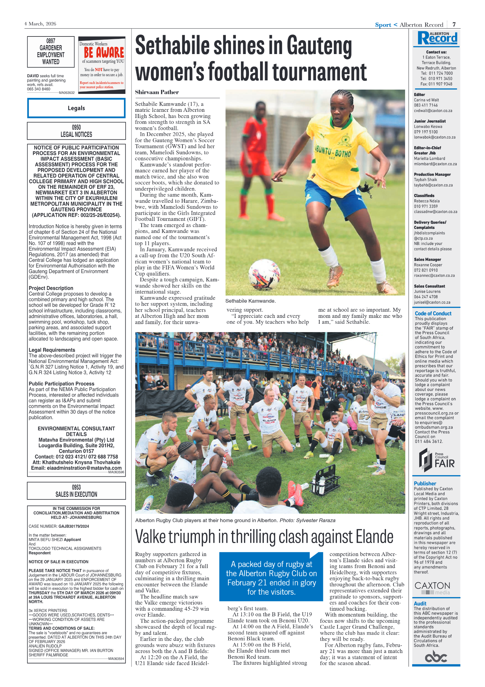 Alberton Record 4 March 2026 page 7