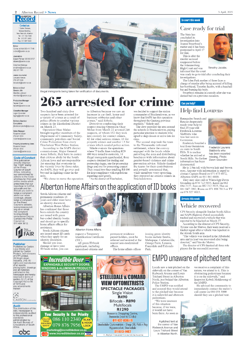 Alberton Record 5 April 2023 page 2