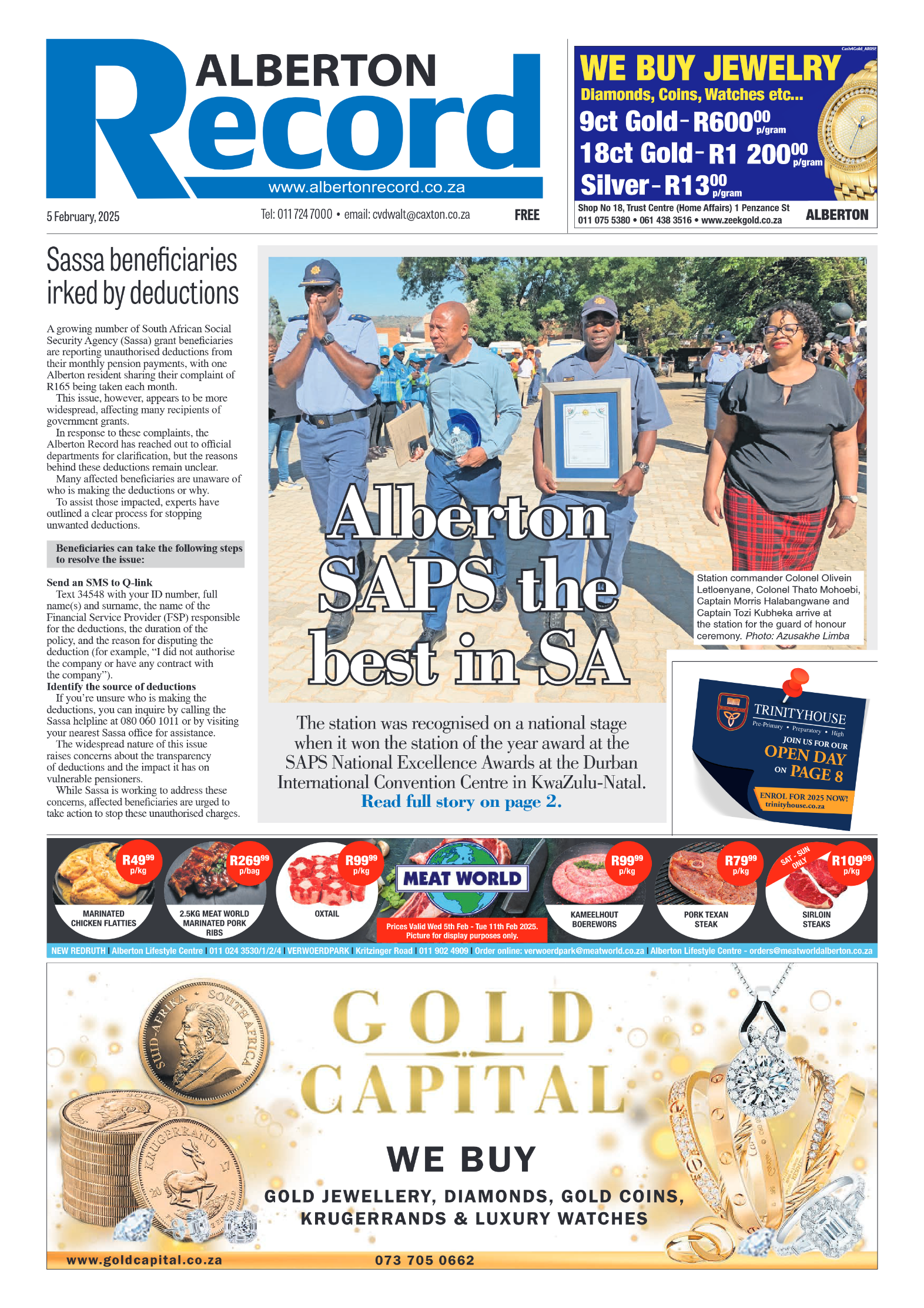 Alberton Record 5 February 2025 page 1