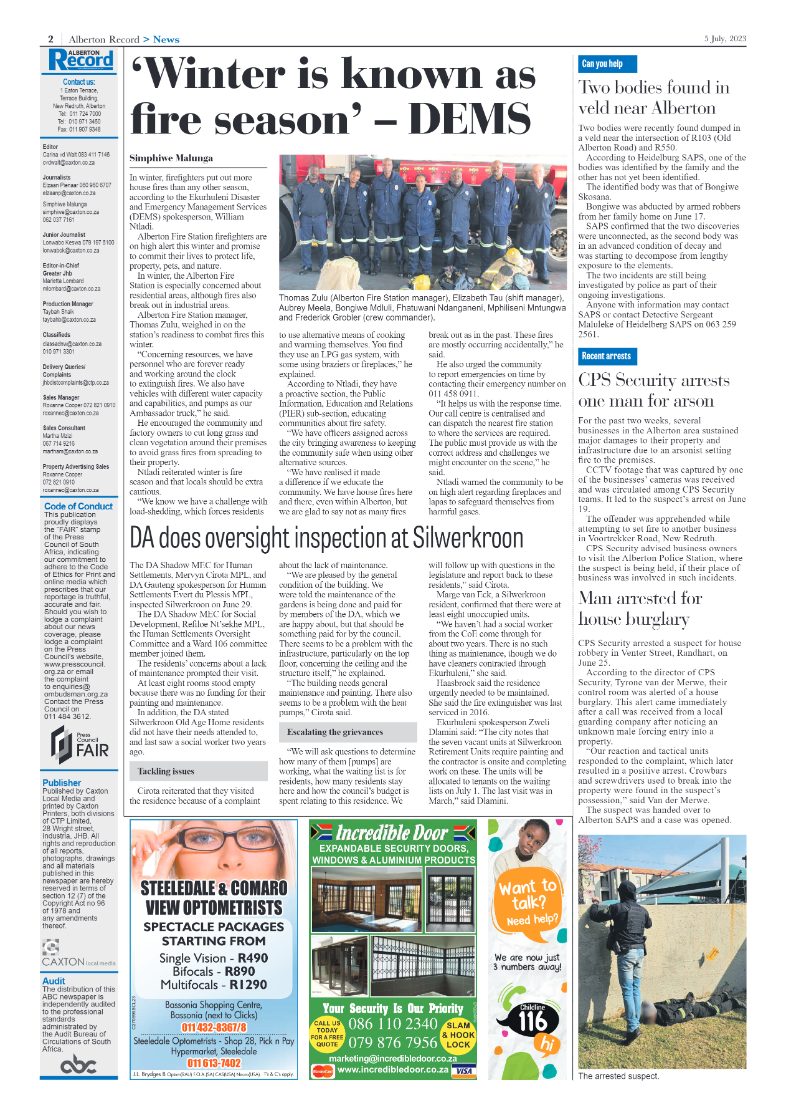 Alberton Record 5 July 2023 page 2