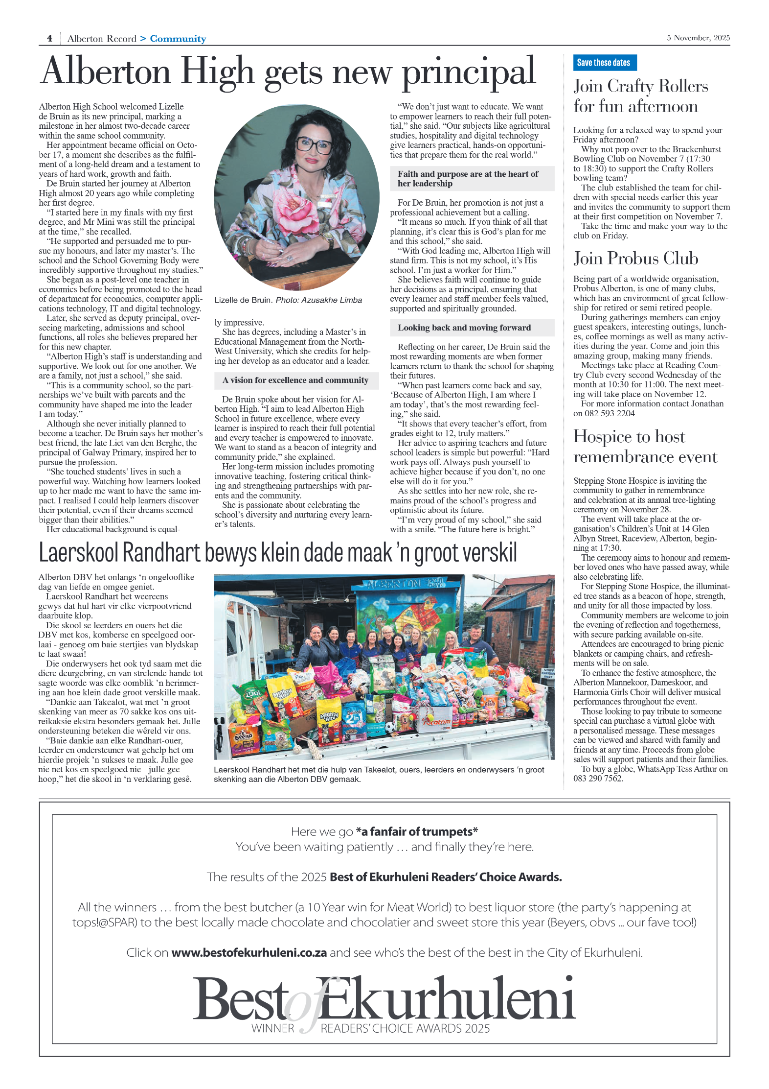 Alberton Record 5 November 2025 page 4