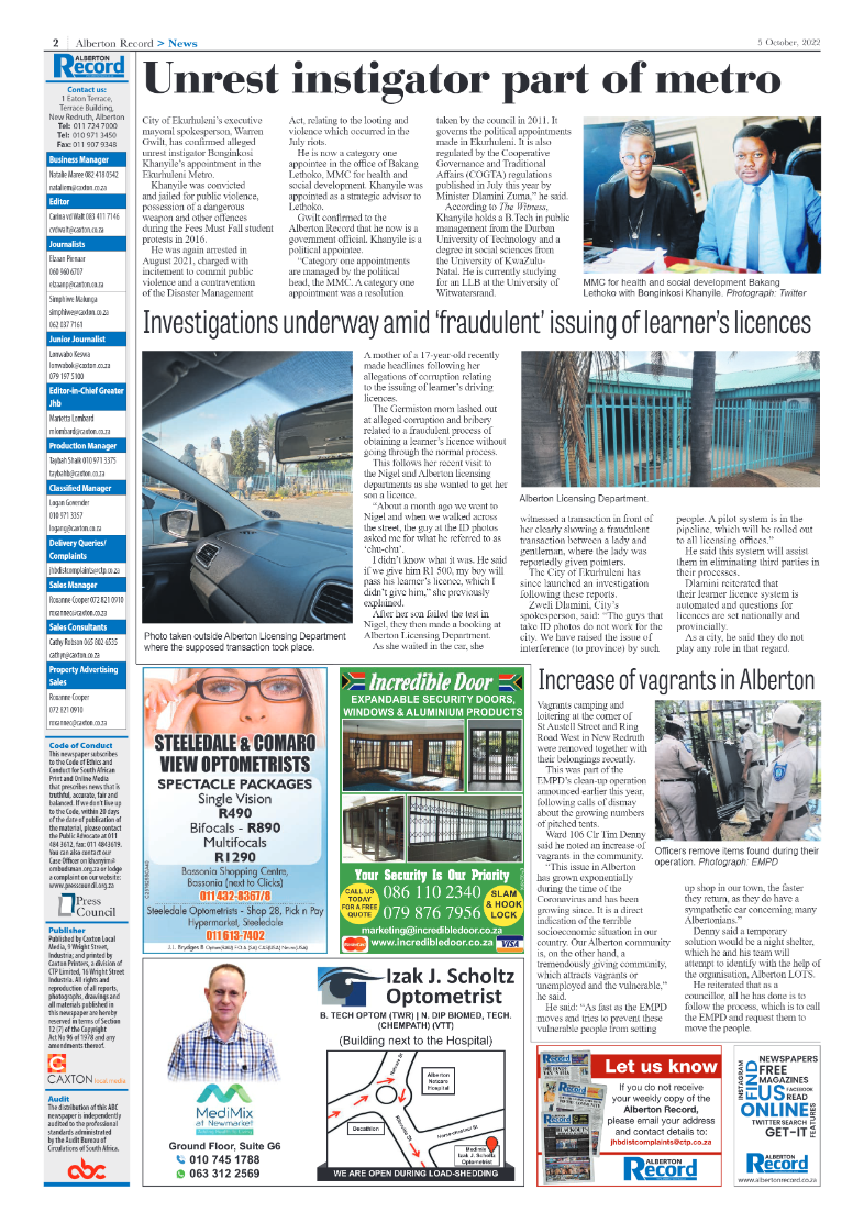 Alberton Record 5 October 2022 page 4