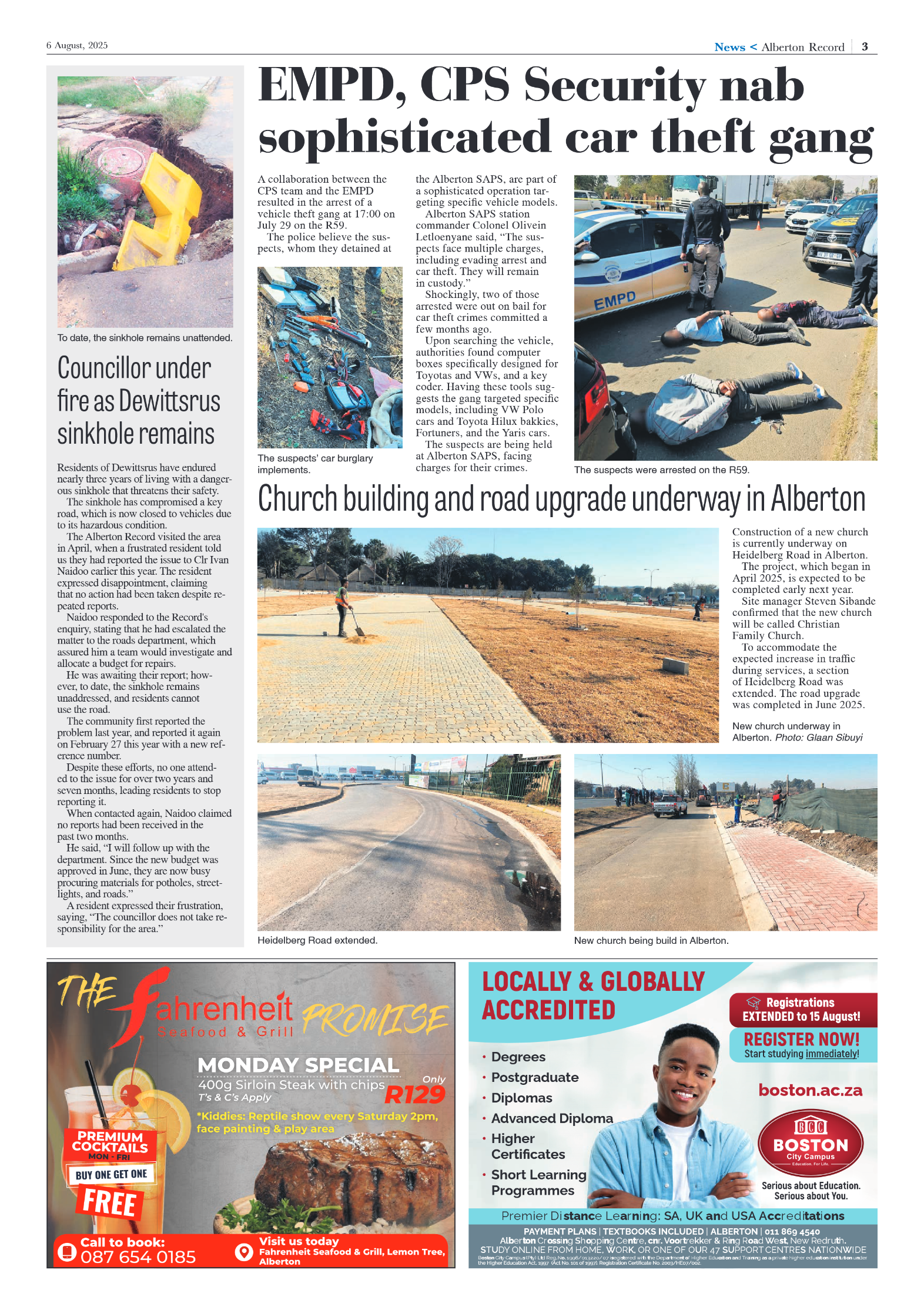 Alberton Record 6 August 2025 page 3