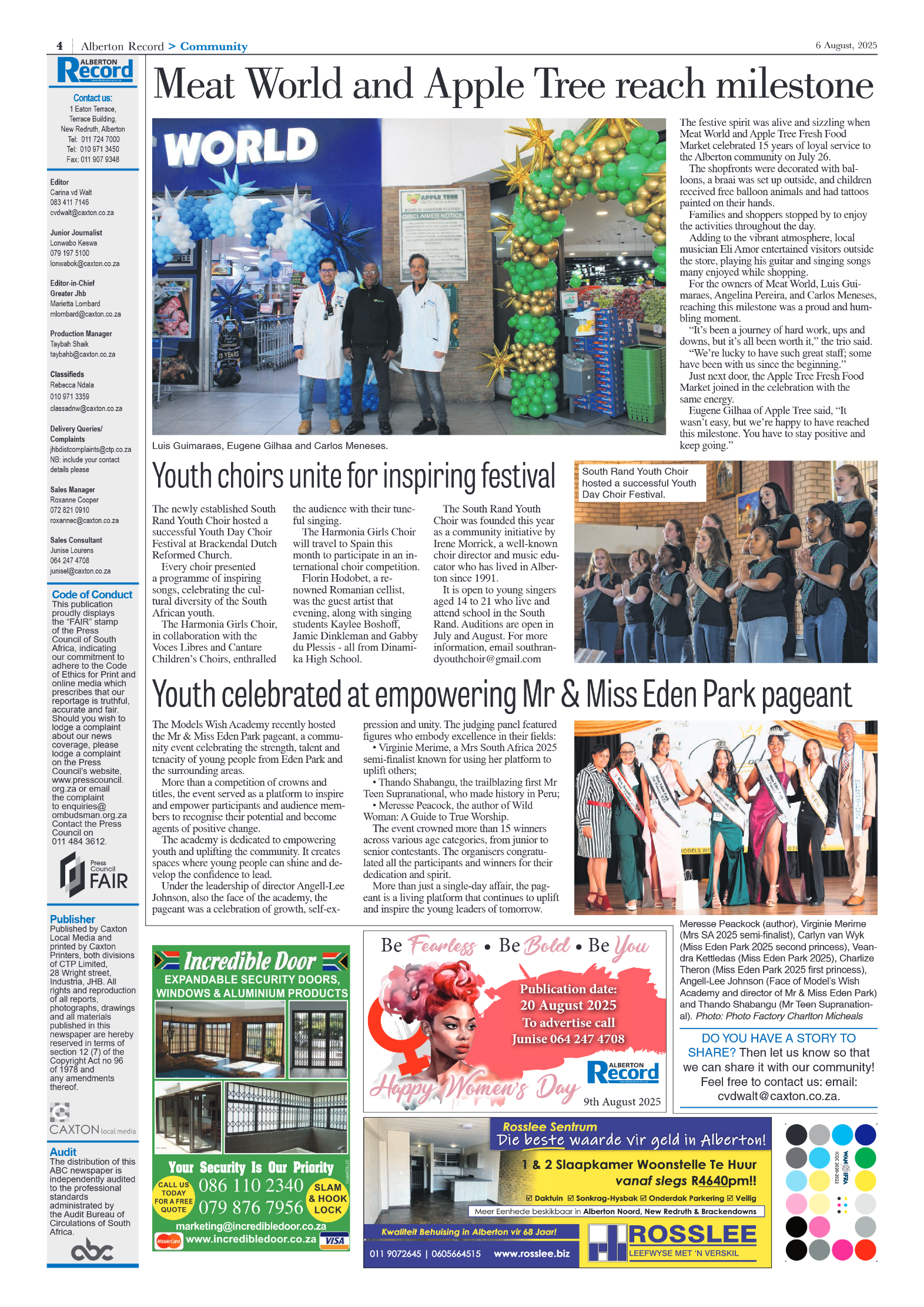 Alberton Record 6 August 2025 page 4