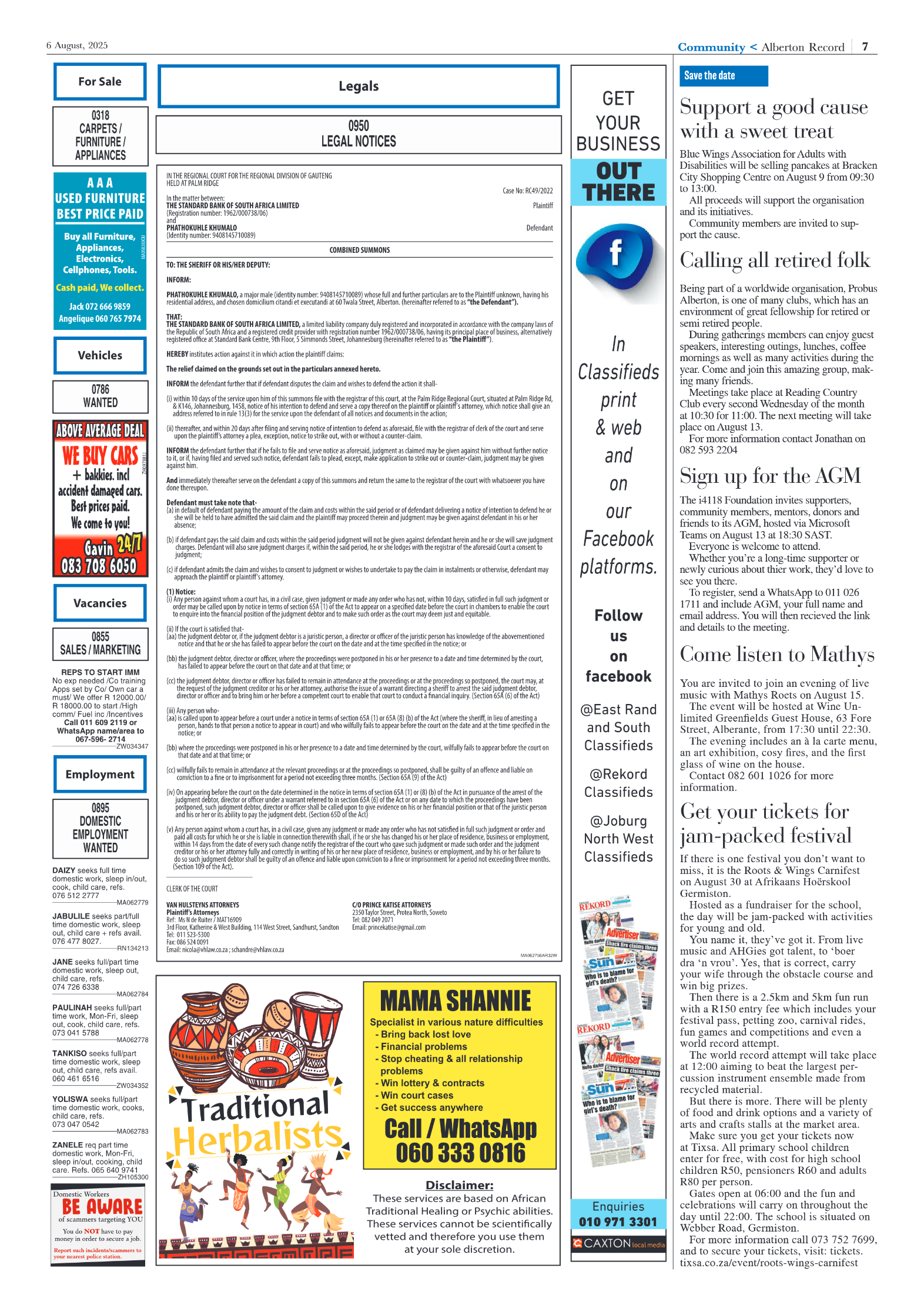 Alberton Record 6 August 2025 page 7