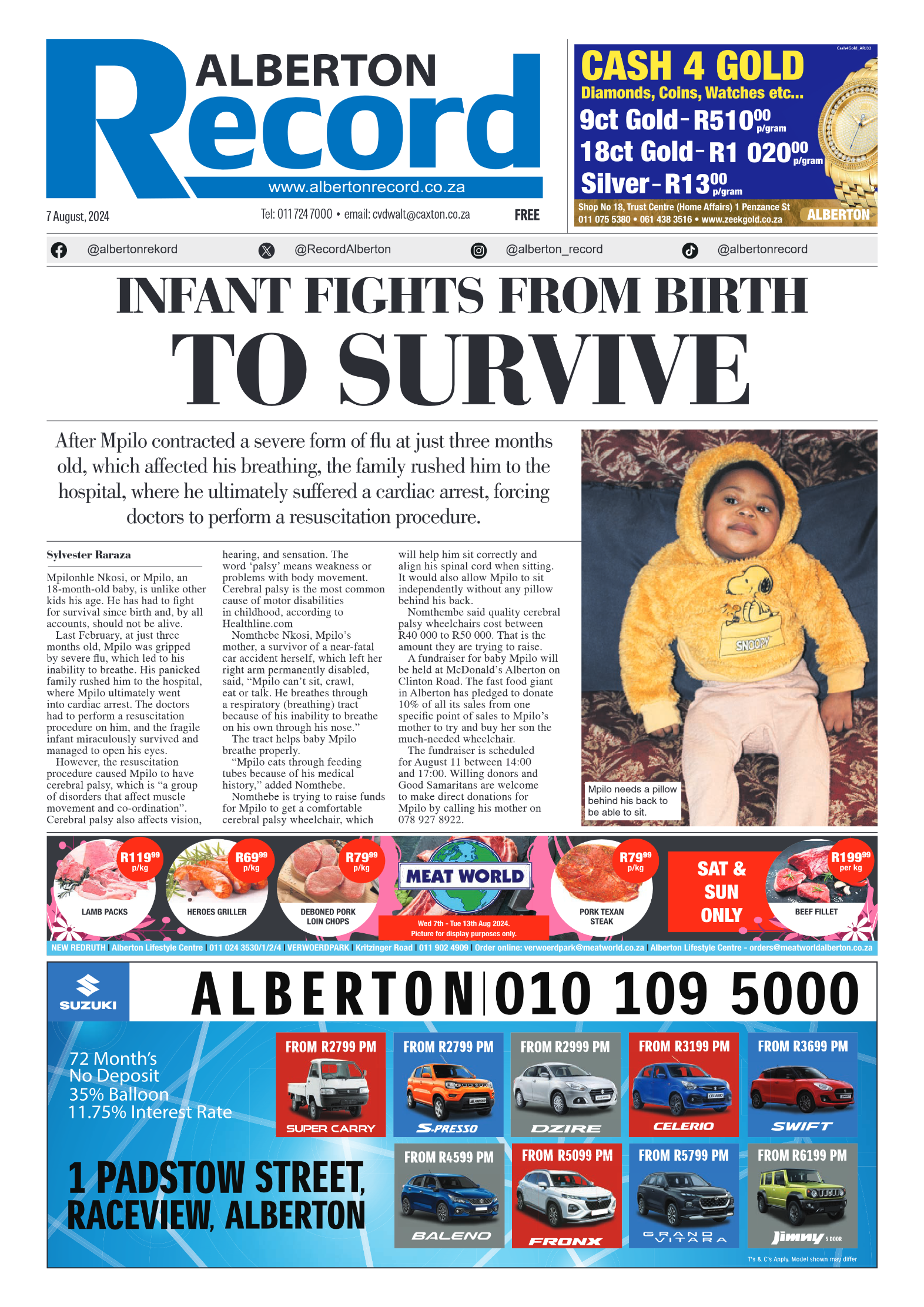 Alberton Record 7 August 2024 page 1