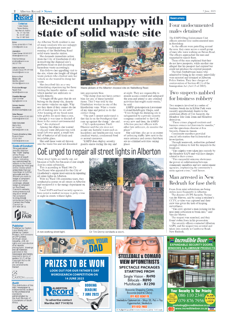 Alberton Record 7 June 2023 page 2