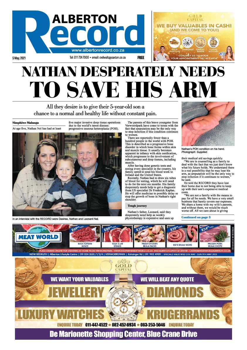Alberton Record 7 May 2021 page 1