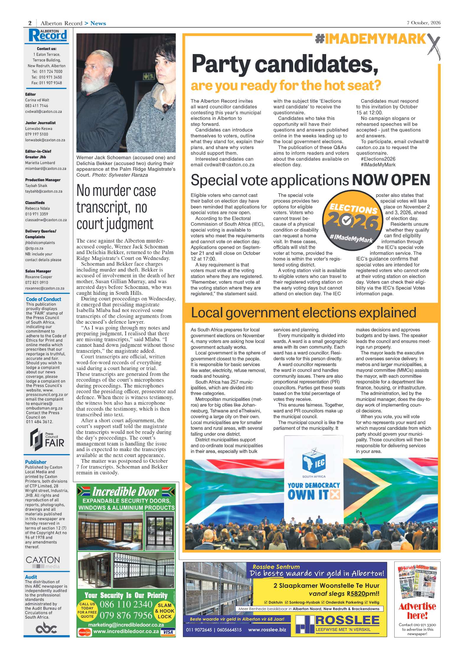 Alberton Record 7 October 2026 page 4