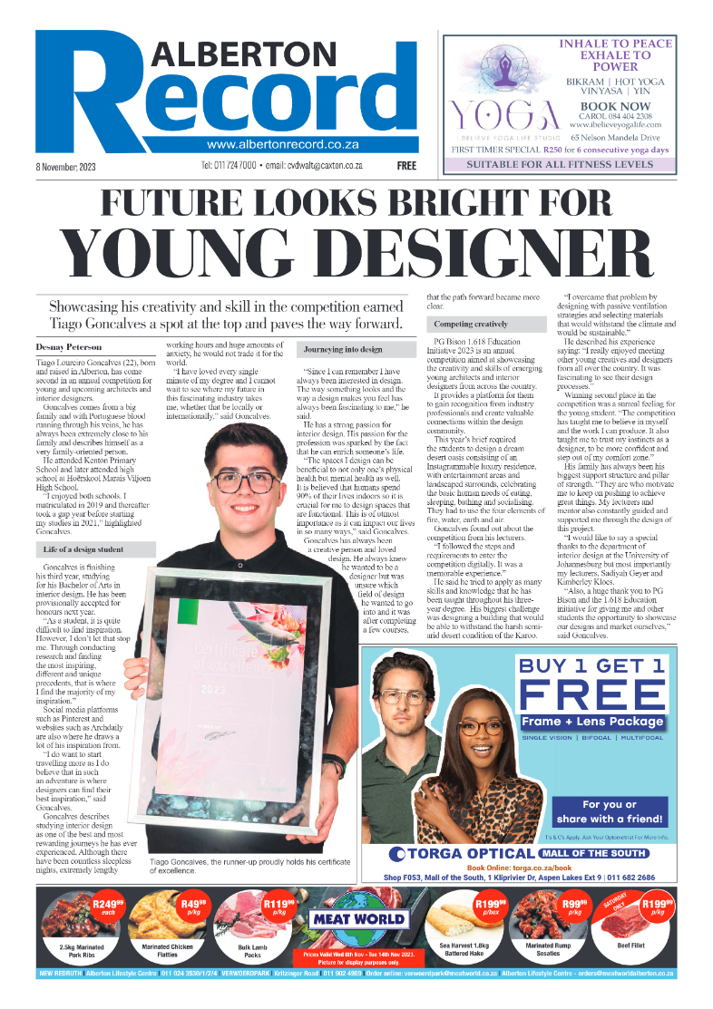 Alberton Record 8 November 2023 page 1