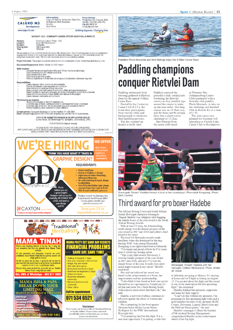 Alberton Record 9 August 2023 page 15