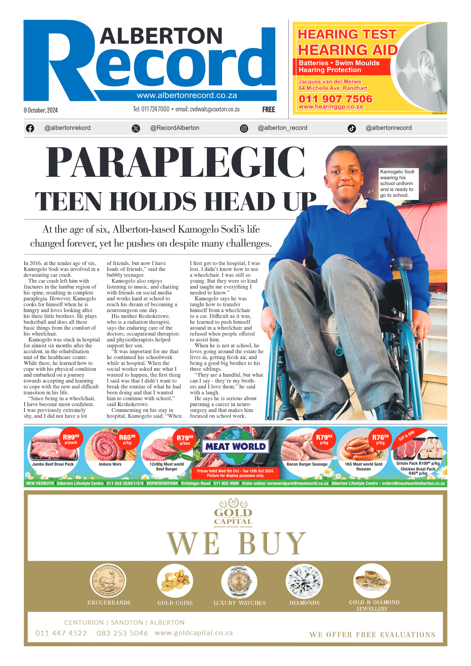 Alberton Record 9 October 2024 page 1