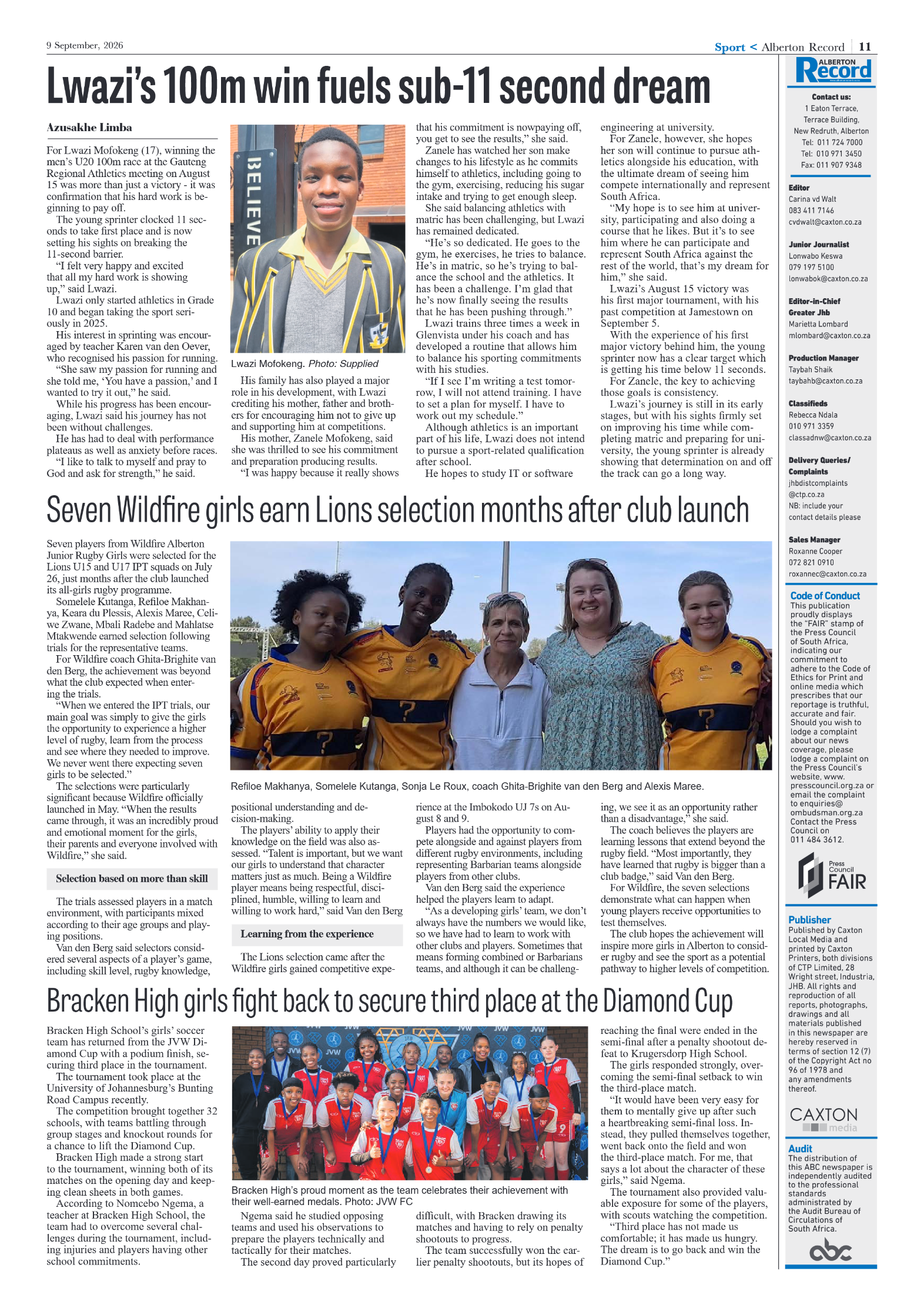 Alberton Record 9 September 2026 page 13
