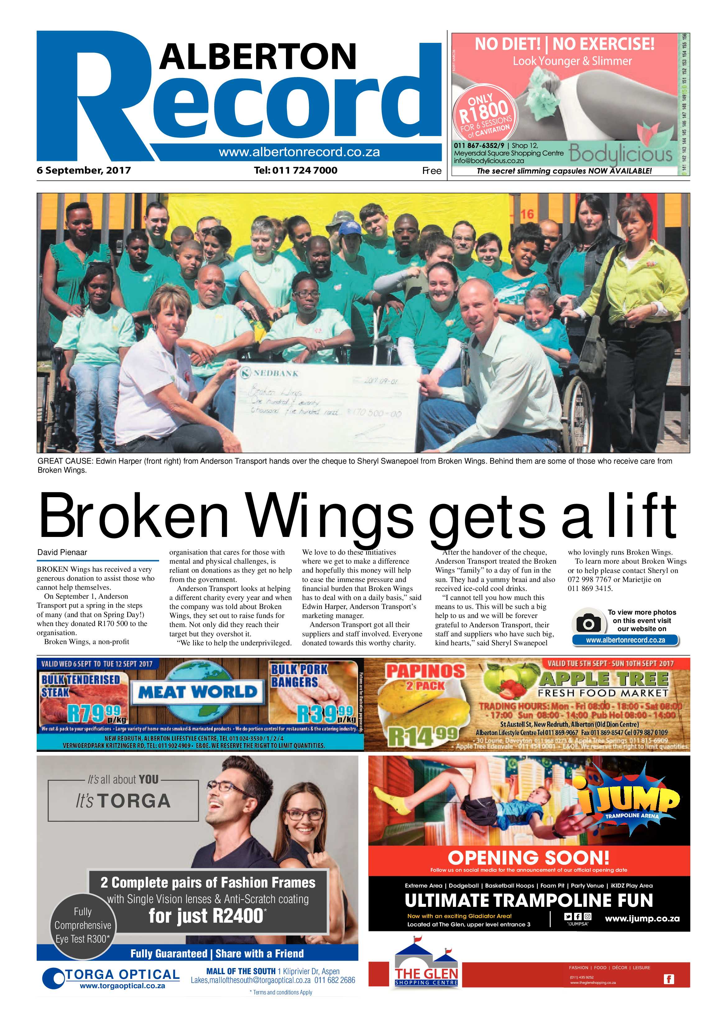 Alberton Record News 06 September 2017 page 1