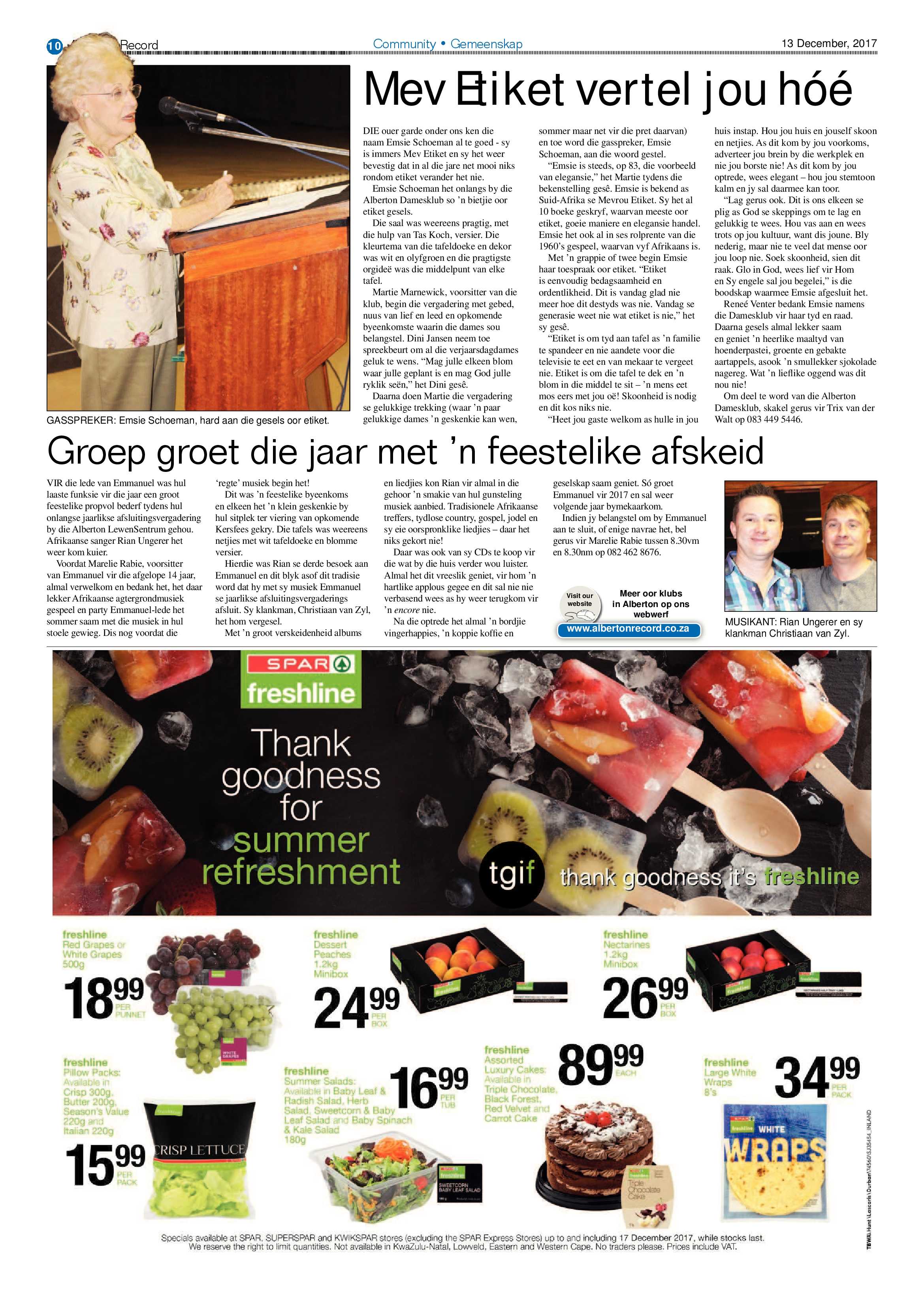 Alberton Record News 13 December 2017 page 14