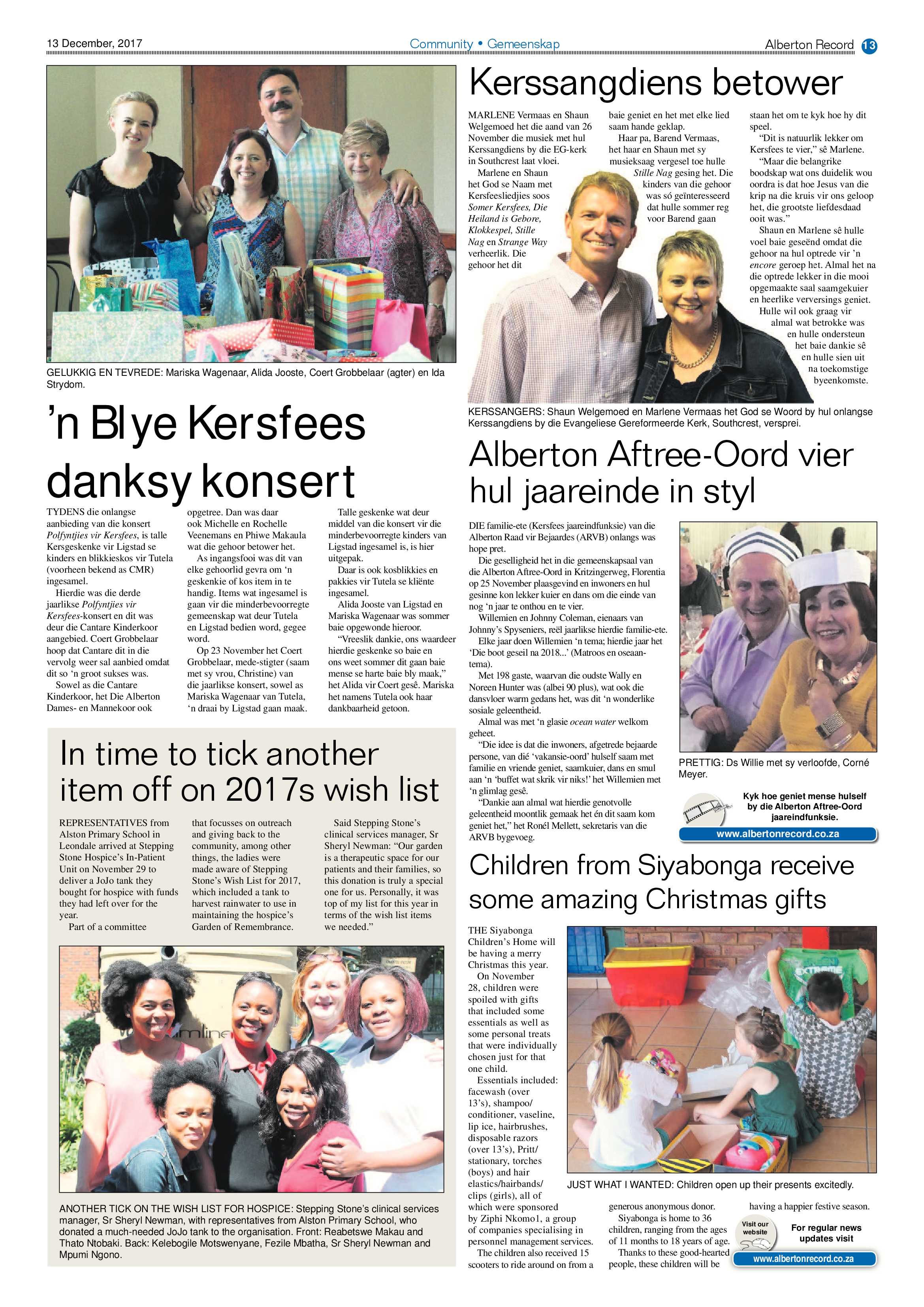 Alberton Record News 13 December 2017 page 17