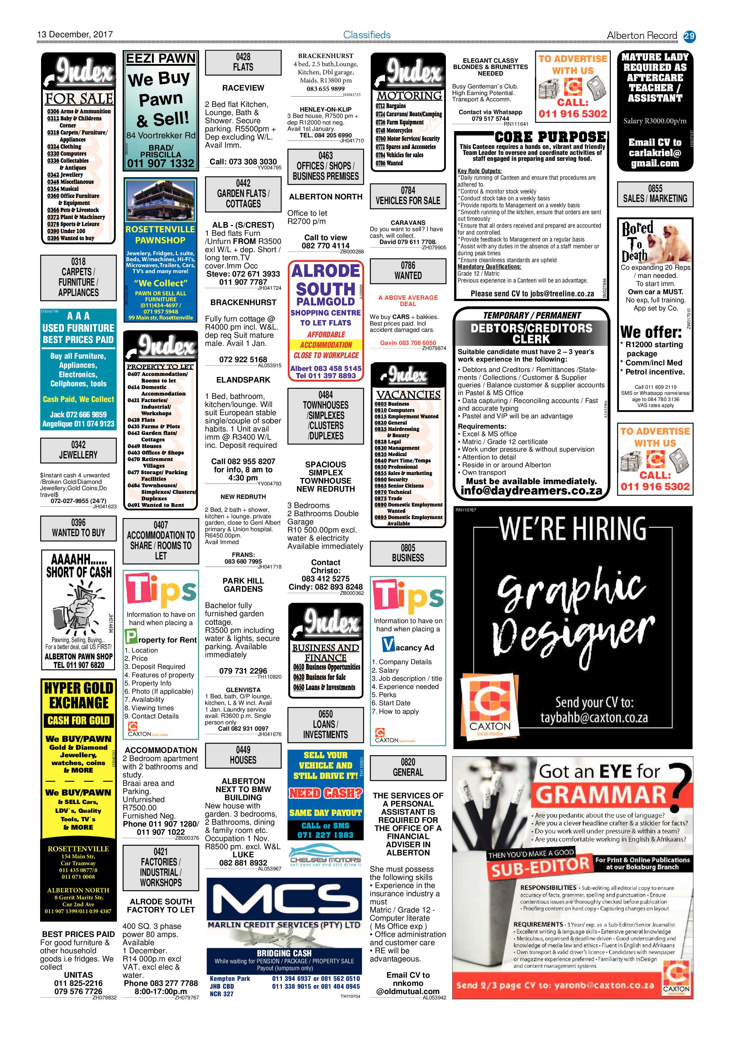 Alberton Record News 13 December 2017 page 33