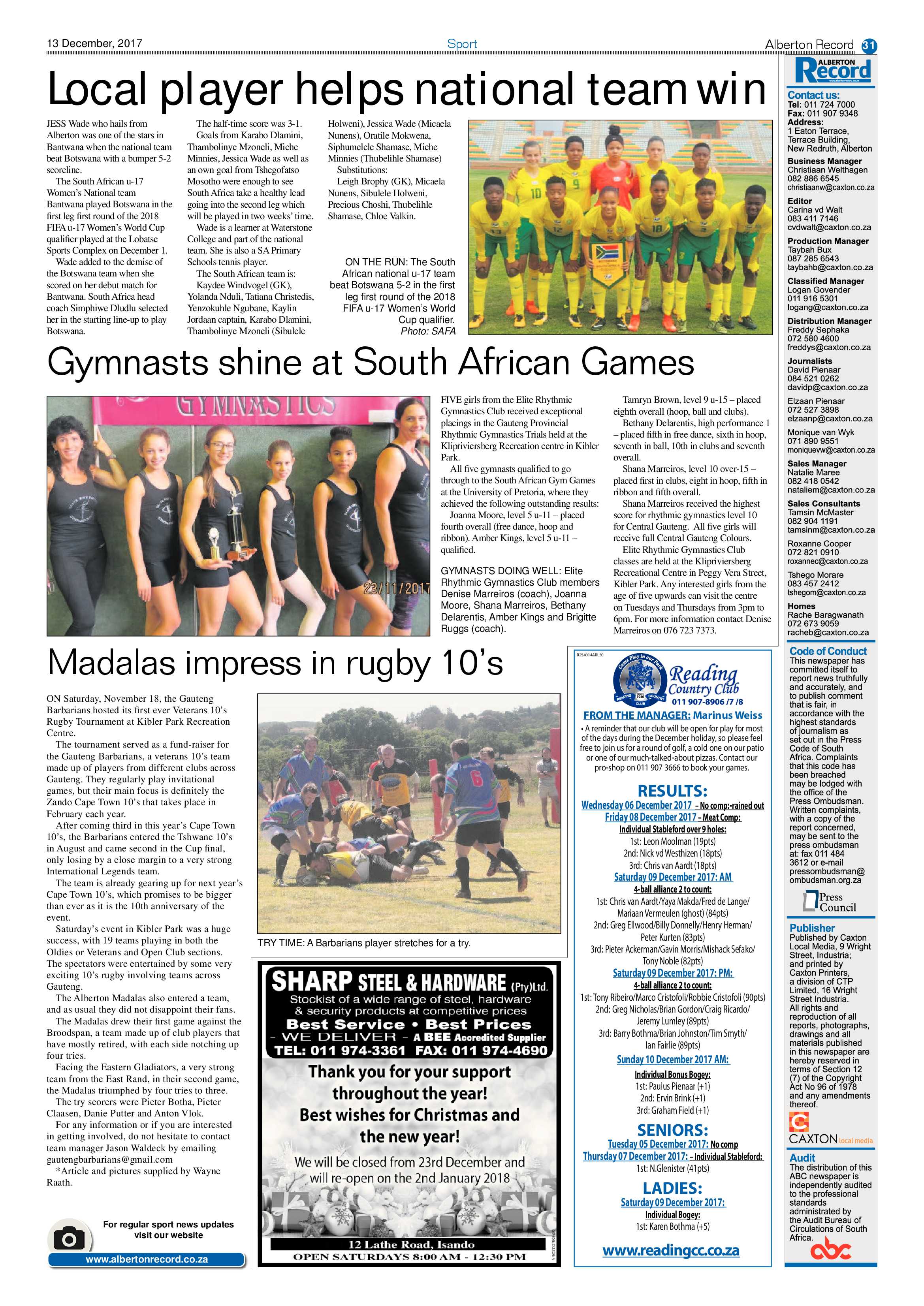 Alberton Record News 13 December 2017 page 35