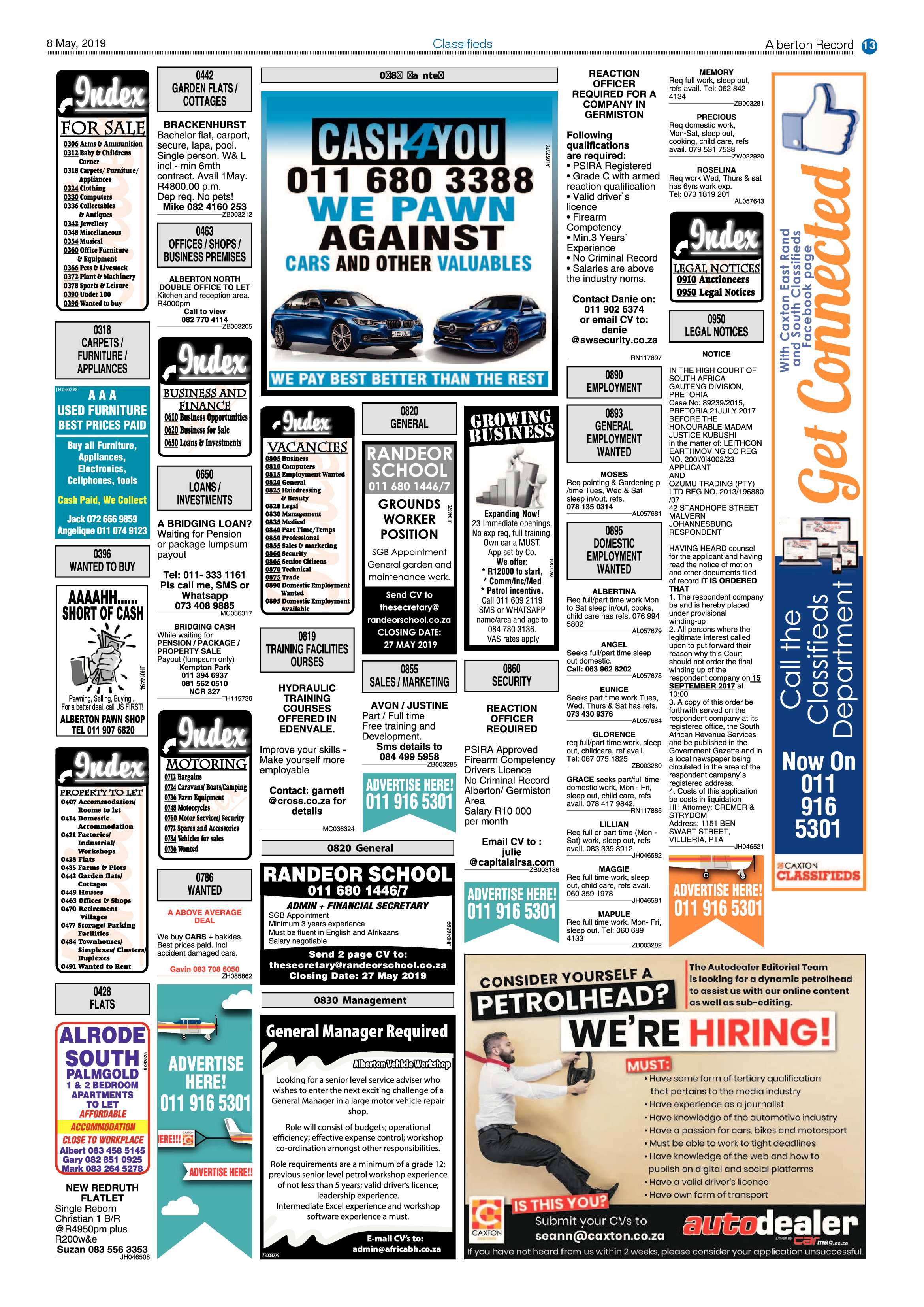 Alberton Record  08 May 2019 page 13