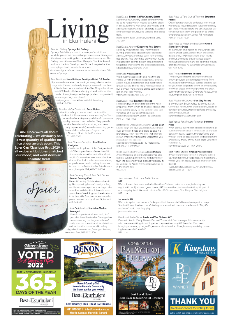 Best of Ekurhuleni 2022 Readers Choice Awards page 8