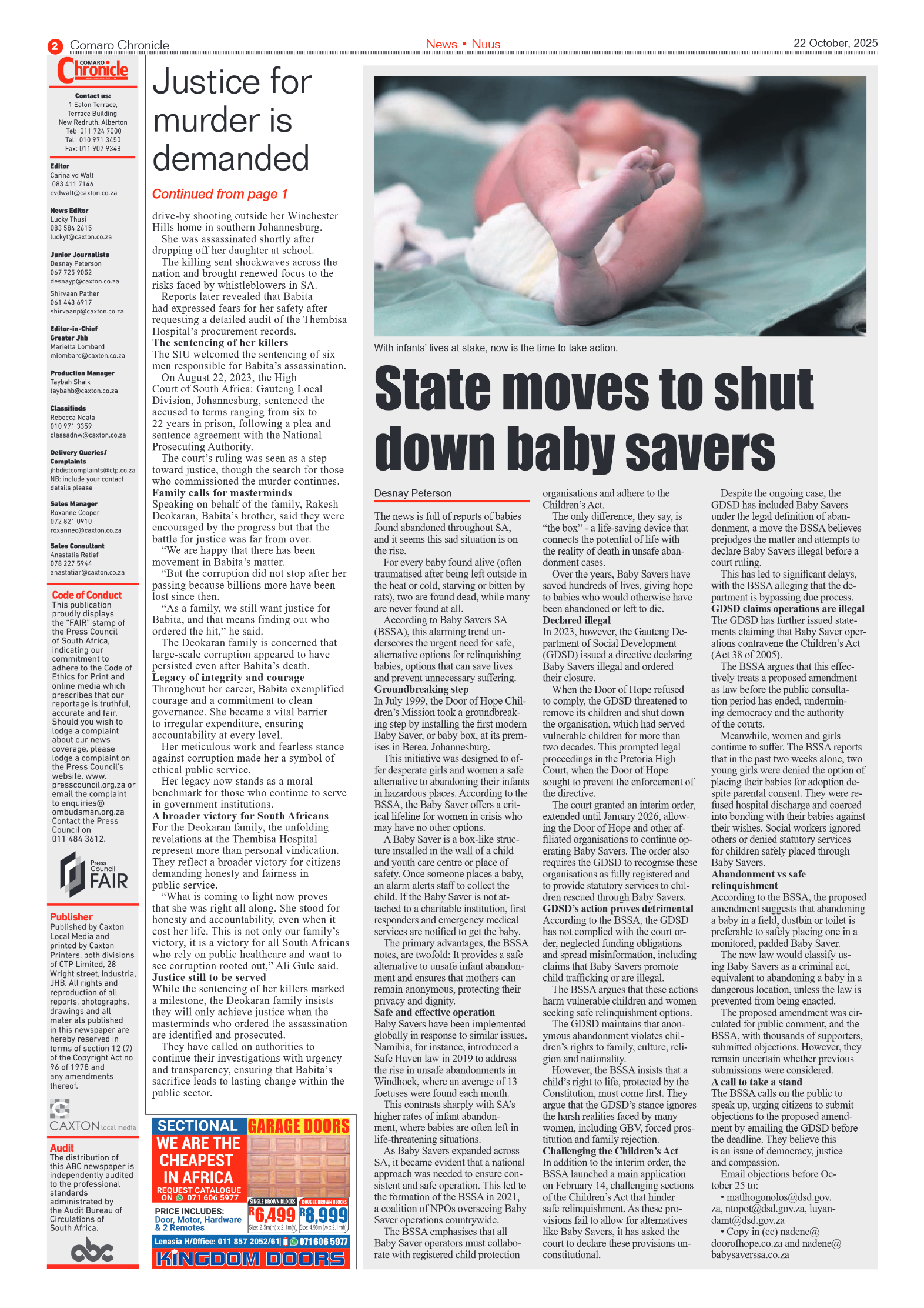 Comaro Chronicle 22 October 2025 page 2