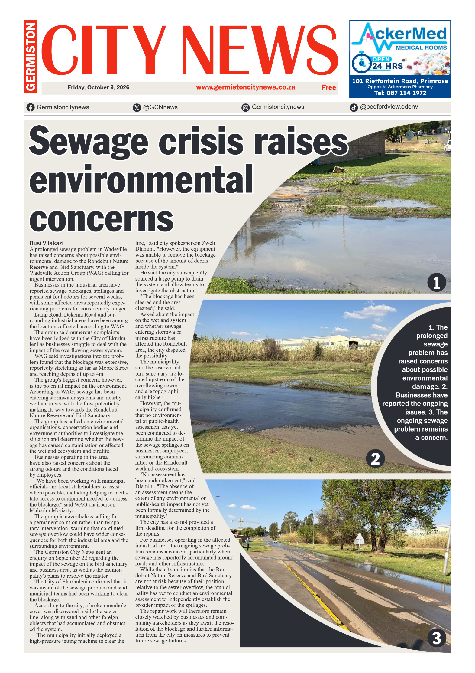 Germiston City News 9 October 2026 page 1