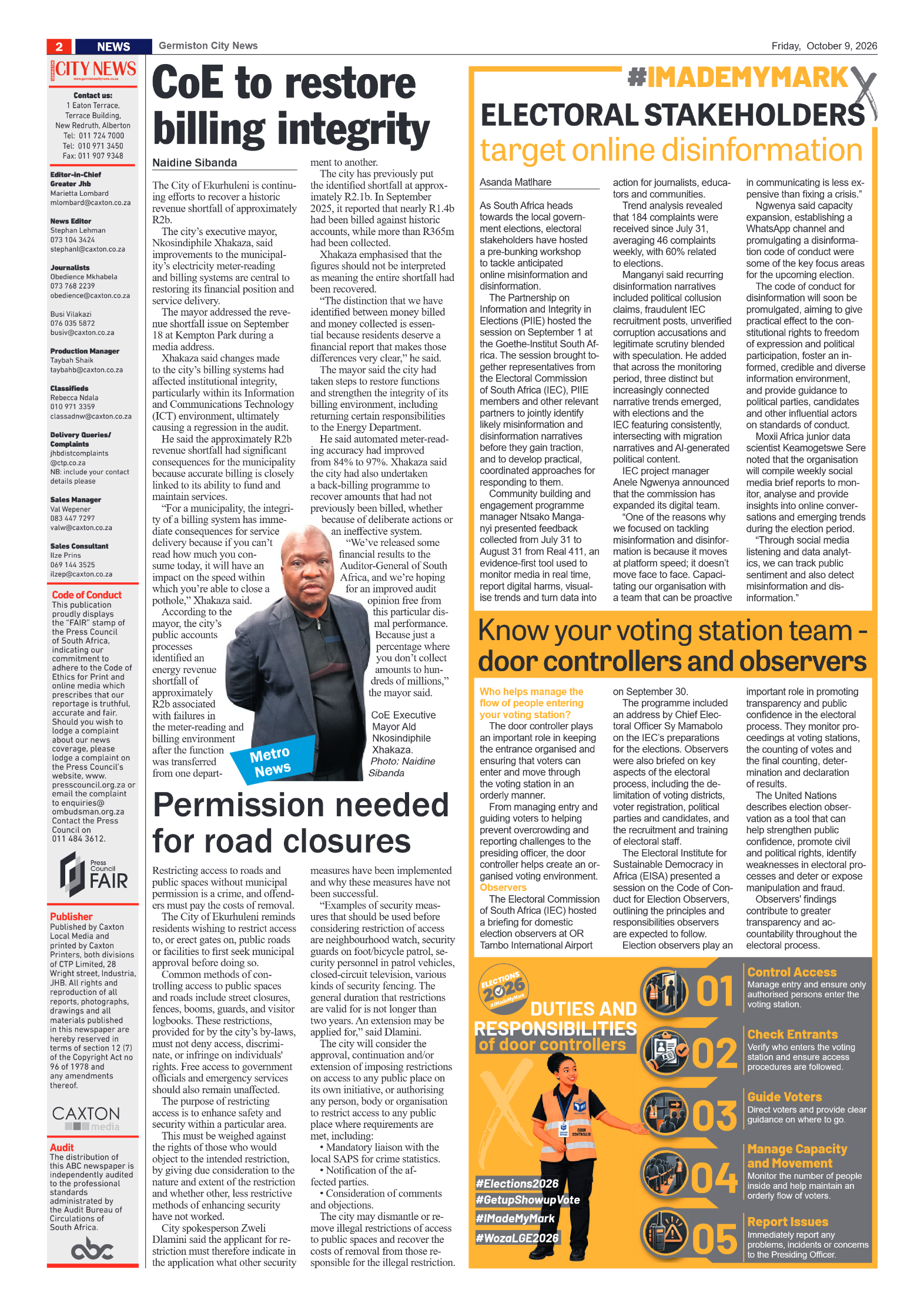 Germiston City News 9 October 2026 page 2