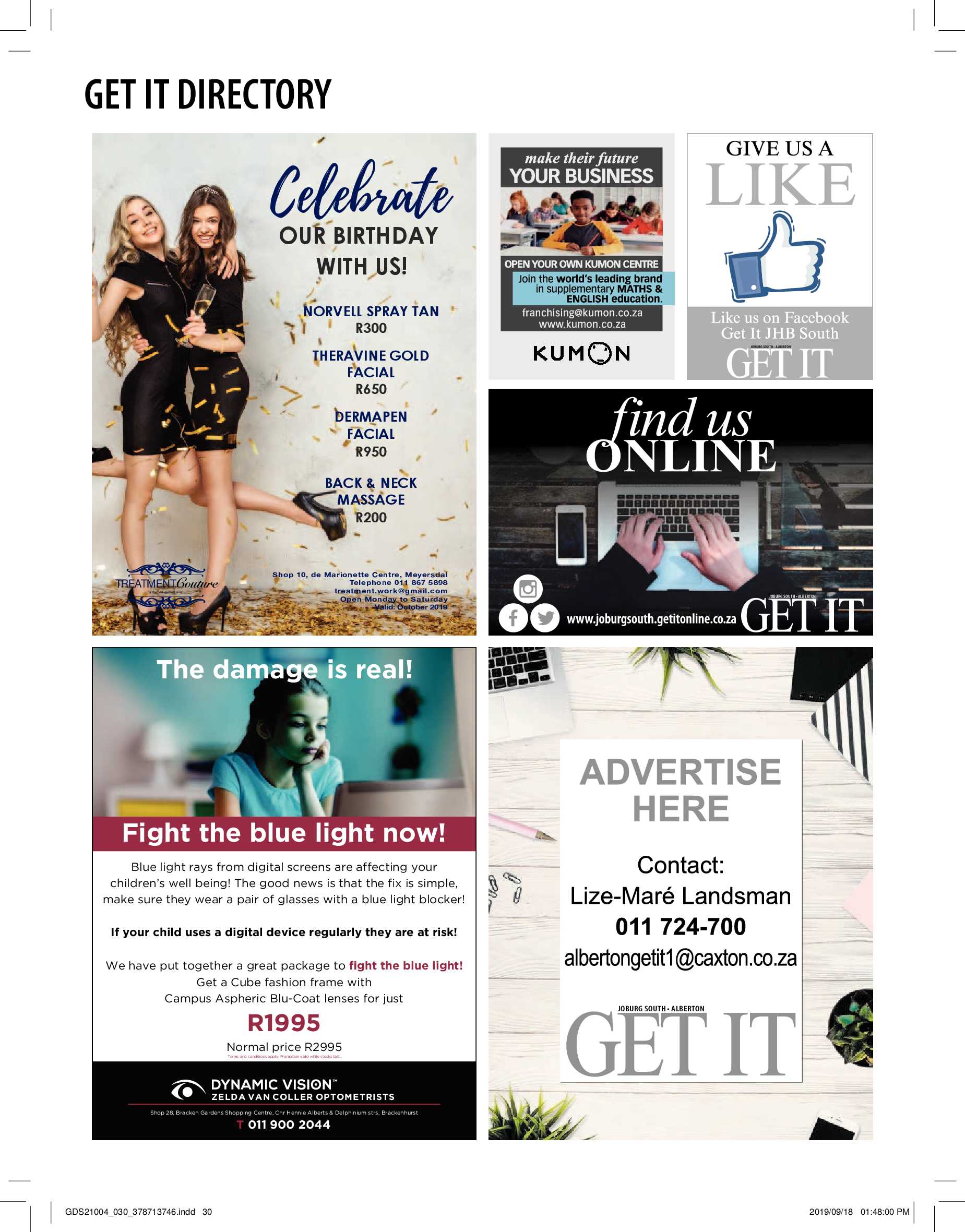 Get It Joburg South OCTOBER 2019 page 30